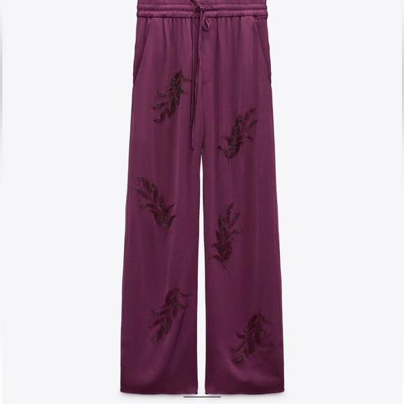 Zara 2 Piece Embroidered Beaded Kimono and Pants Co Ord Set - Picture 8 of 9